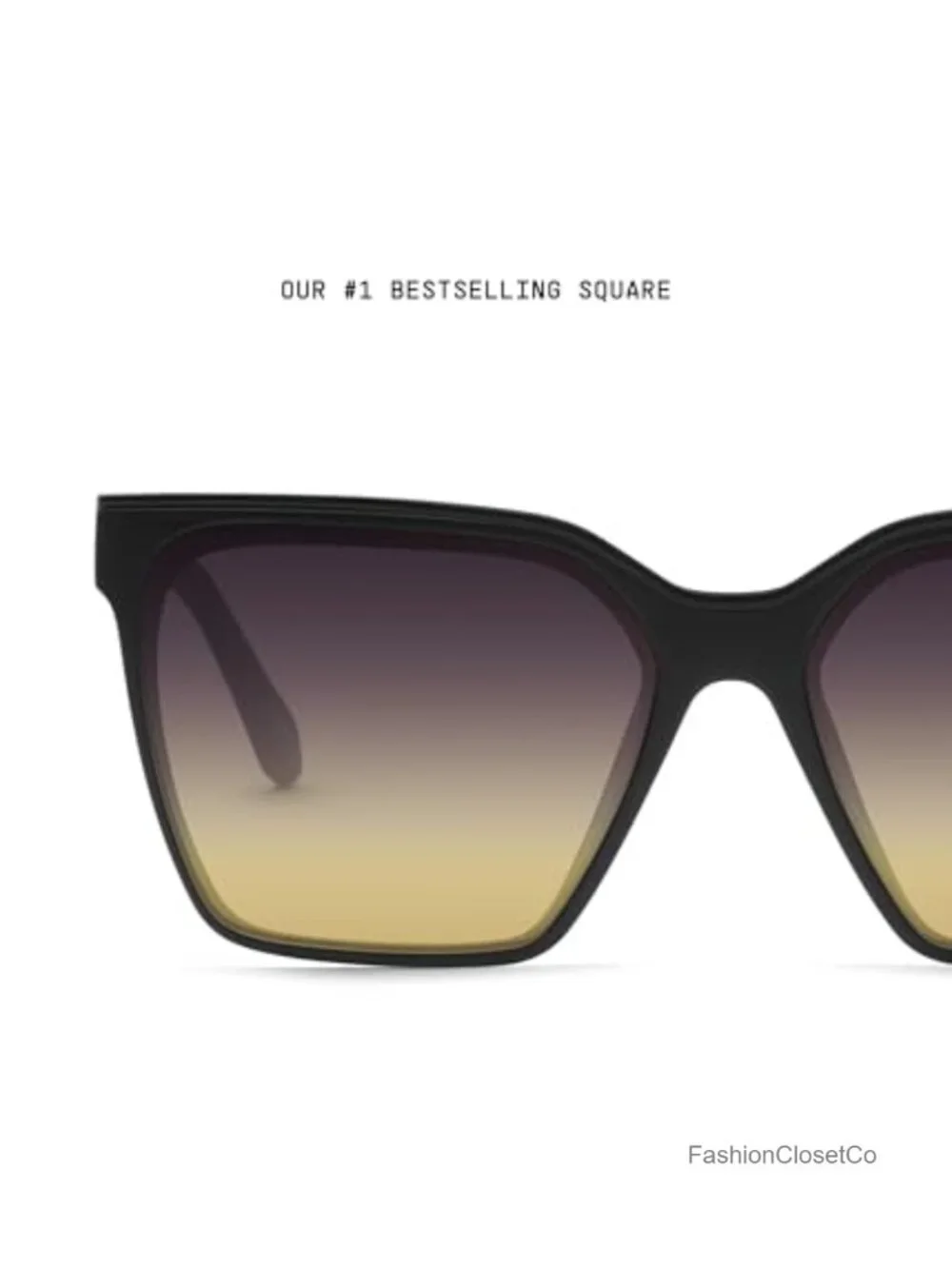 Oversized Square Sunglasses for Women UV400 Protection with Metal Brow Bar